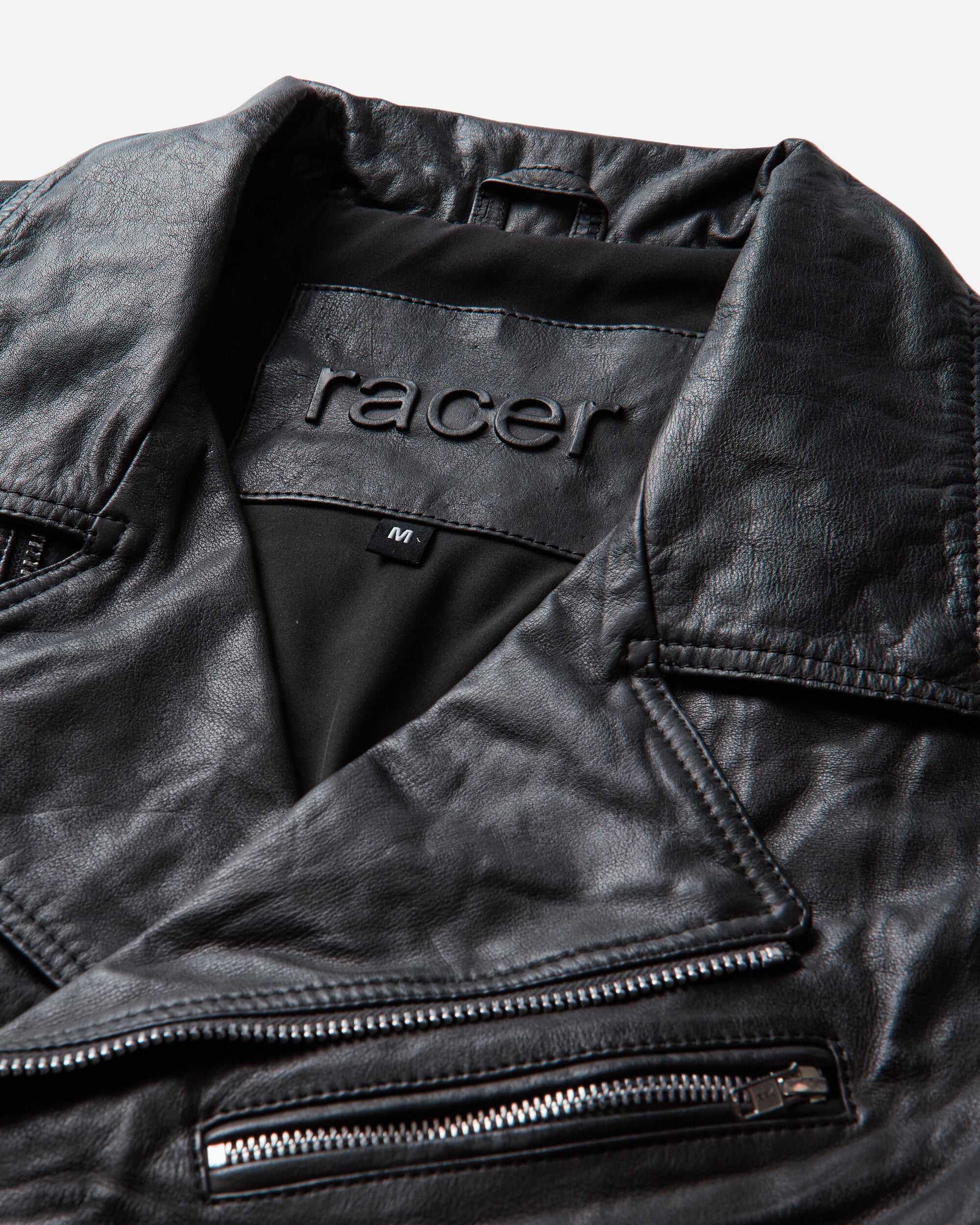 Racer Worldwide Biker Leather Jacket Black Coats and Jackets Leather Jackets JA-BIKER BLK