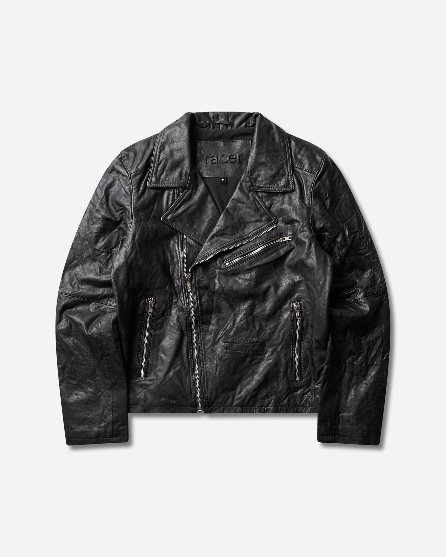 Racer Worldwide Biker Leather Jacket Black Coats and Jackets Leather Jackets JA-BIKER BLK