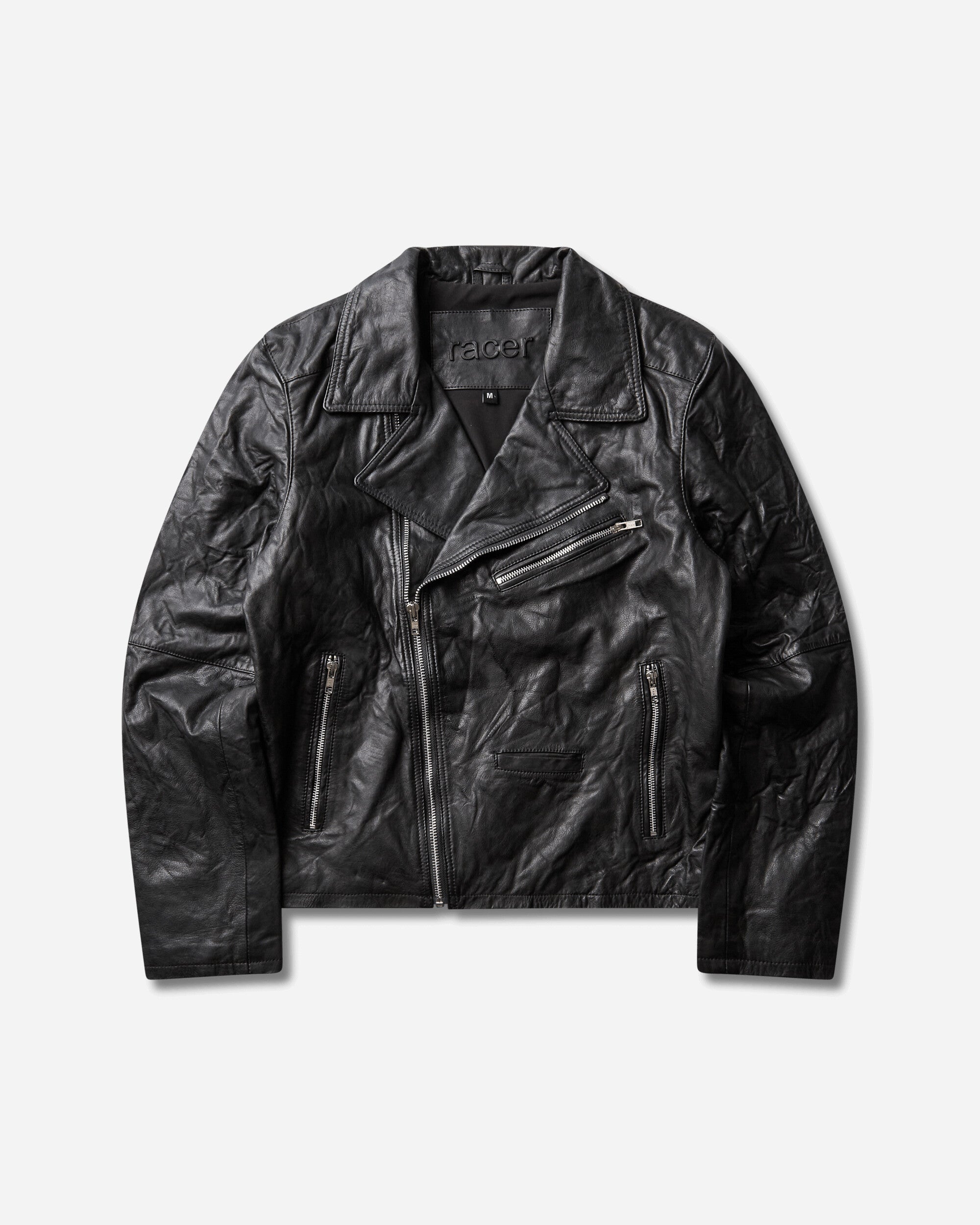 Racer Worldwide Biker Leather Jacket Black Coats and Jackets Leather Jackets JA-BIKER BLK
