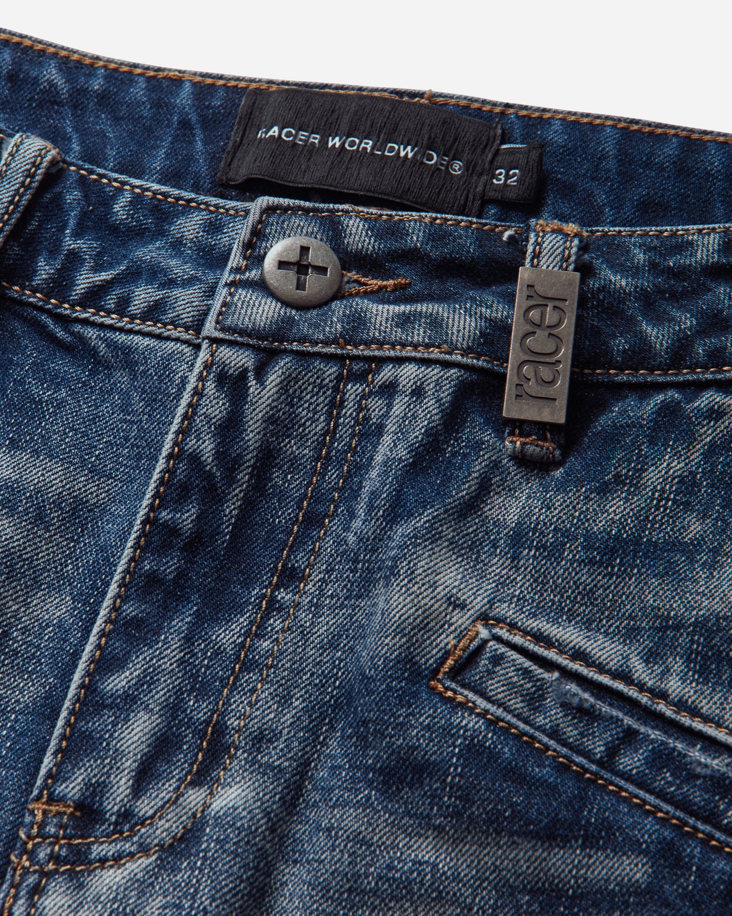 Racer Worldwide Long Denim Shorts Blue Shorts Short SS26-SHORTS-LONG-DENIM BLUE