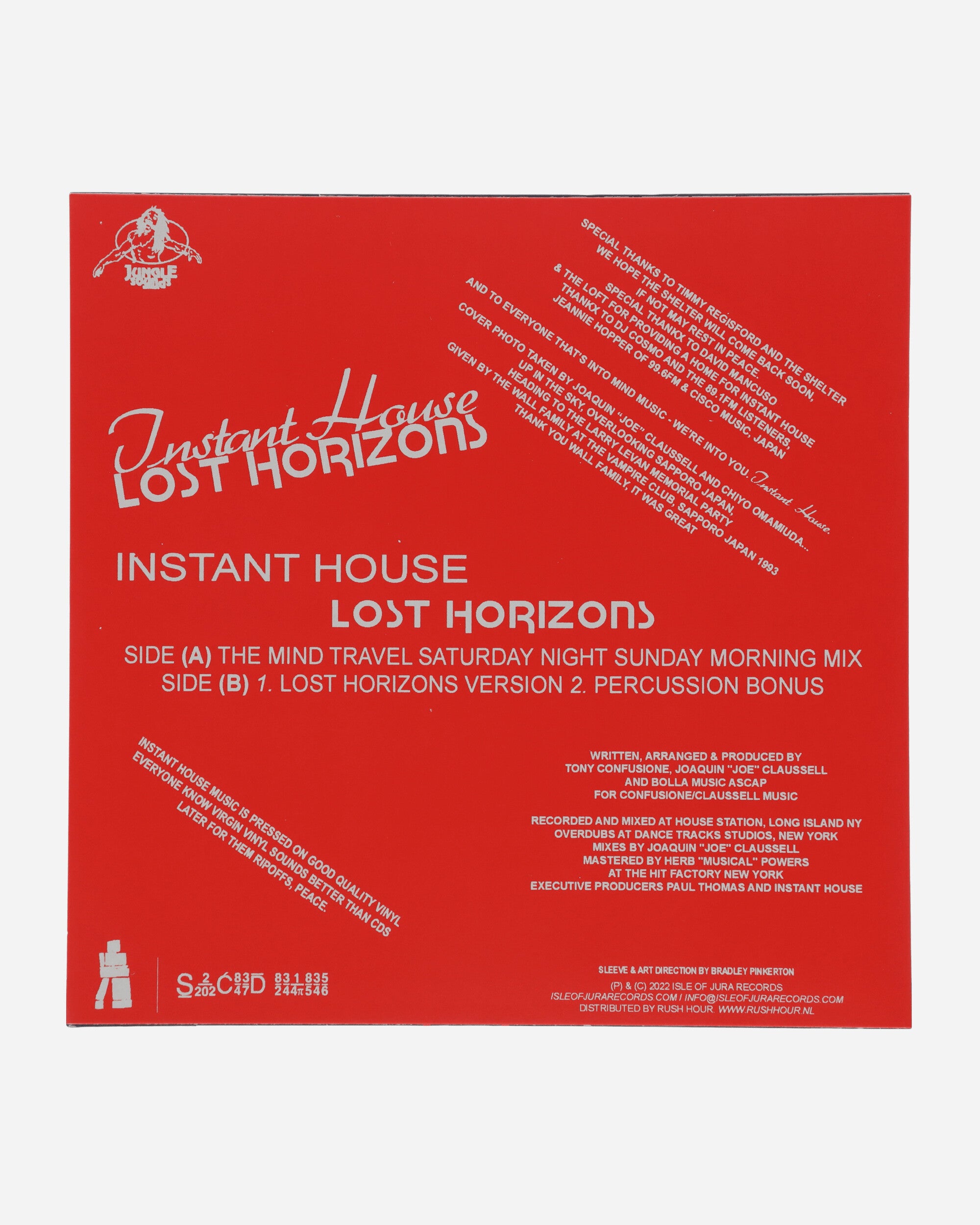 Rush Hour Instant House (Joe Claussell) - Lost Horizons Multicolor Music Vinyls ISLE016 1