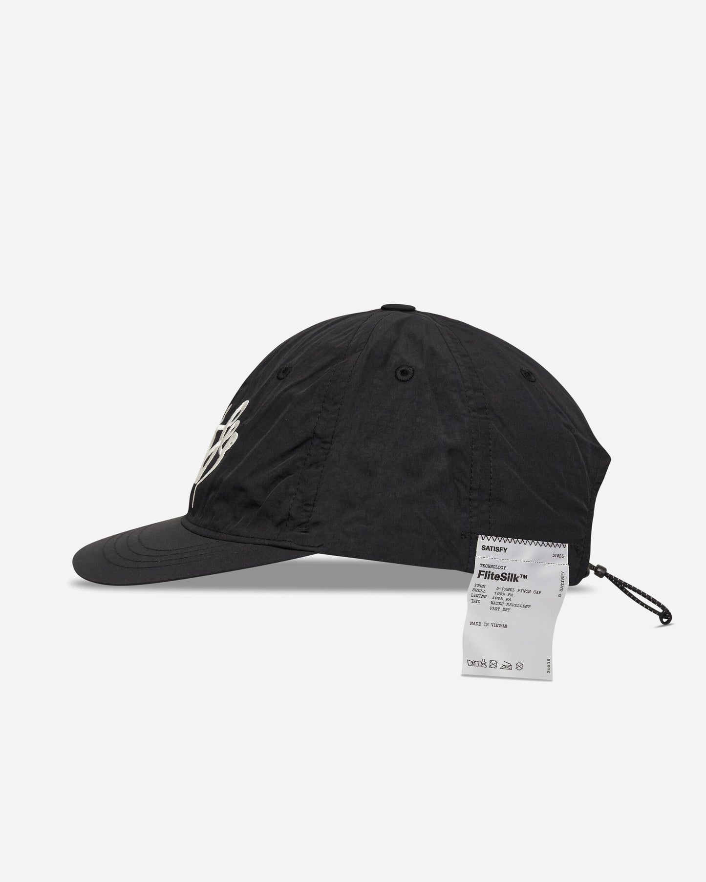 Satisfy Flitesilk 5 Panel Pinch Cap Matte Black OffRoad Enbroidery Hats Caps 31025-00044 00044
