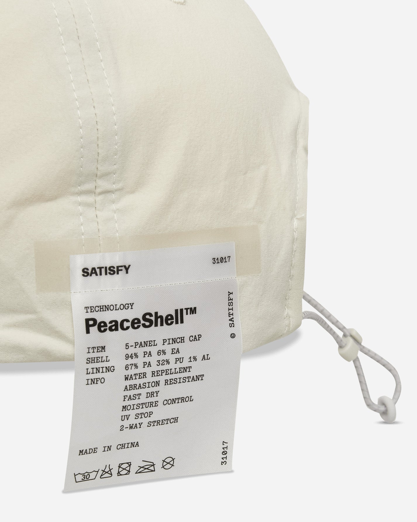 Satisfy PeaceShell 5 Panel Pinch Cap Off White Hats Caps 31017 OWSAB
