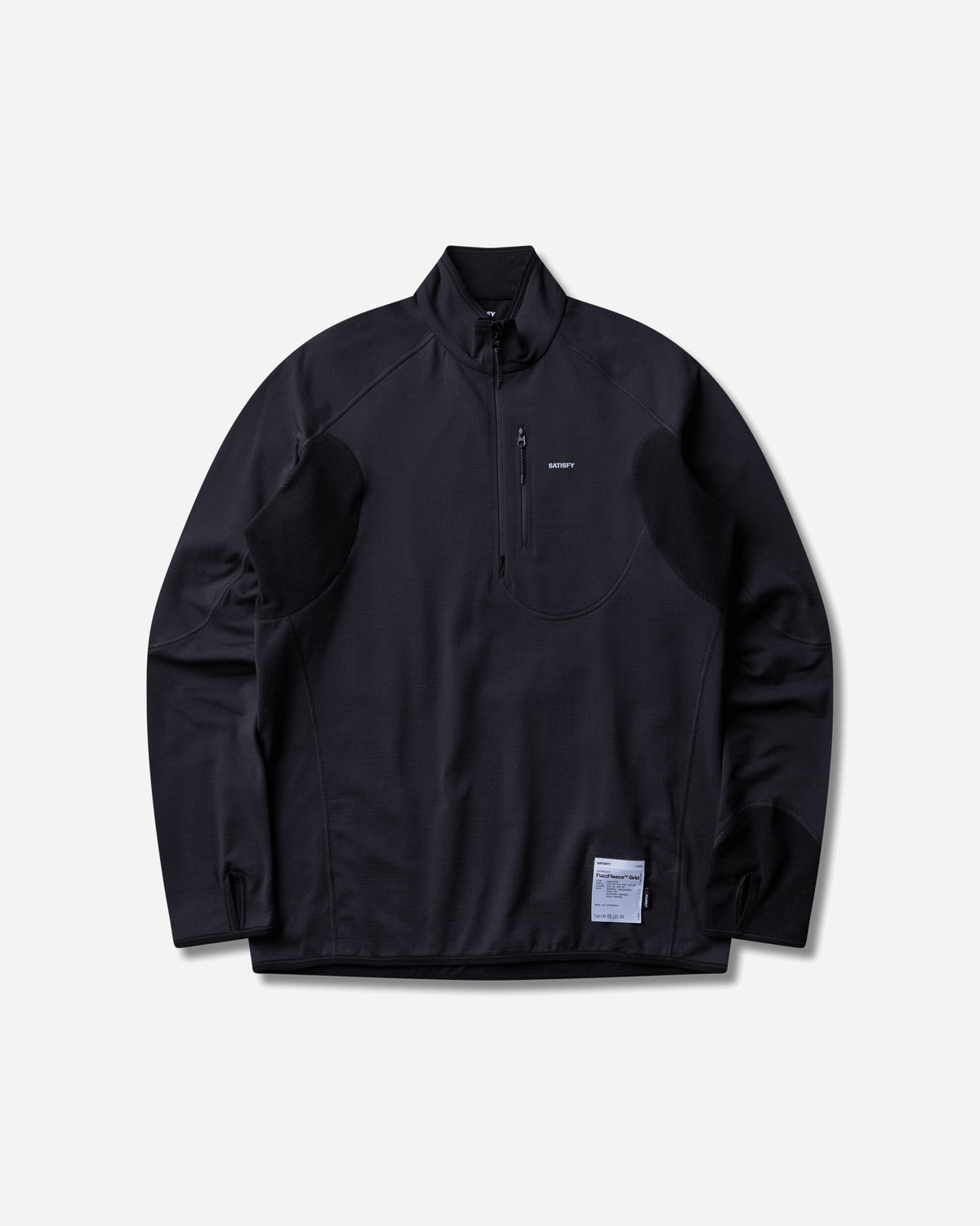 Satisfy Fuzzfleece Grid Half Zip Black SA Sweatshirts Crewneck 11013-00001 00001