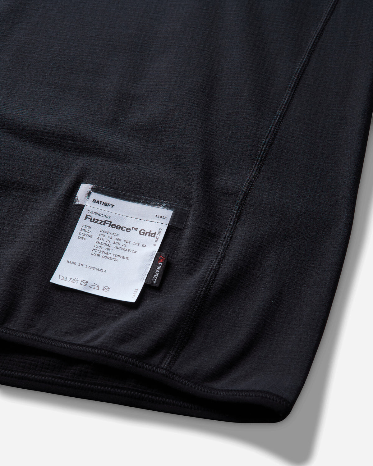 Satisfy Fuzzfleece Grid Half Zip Black SA Sweatshirts Crewneck 11013-00001 00001