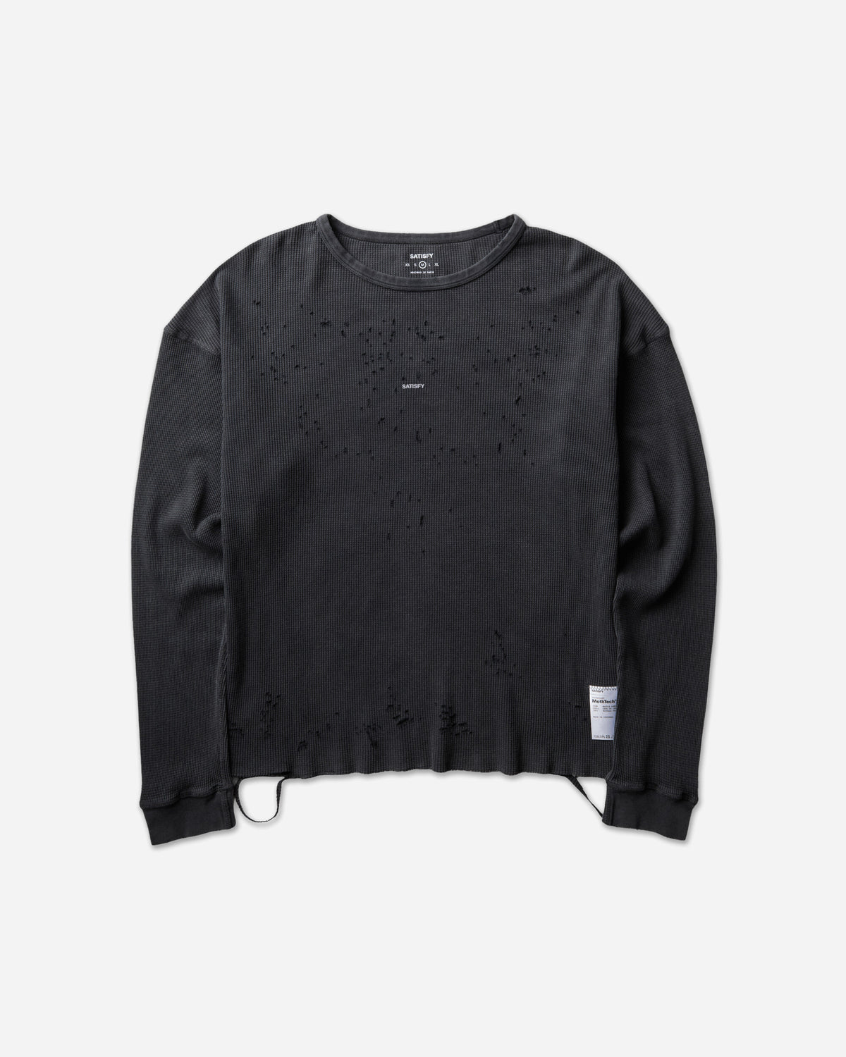 Satisfy Mothtech Waffle Long Tee Aged Black SA T-Shirts Longsleeve 11113-00A01 00A01