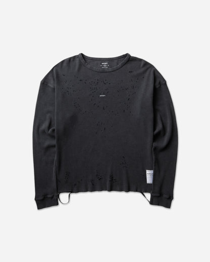 Satisfy Mothtech Waffle Long Tee Aged Black SA T-Shirts Longsleeve 11113-00A01 00A01