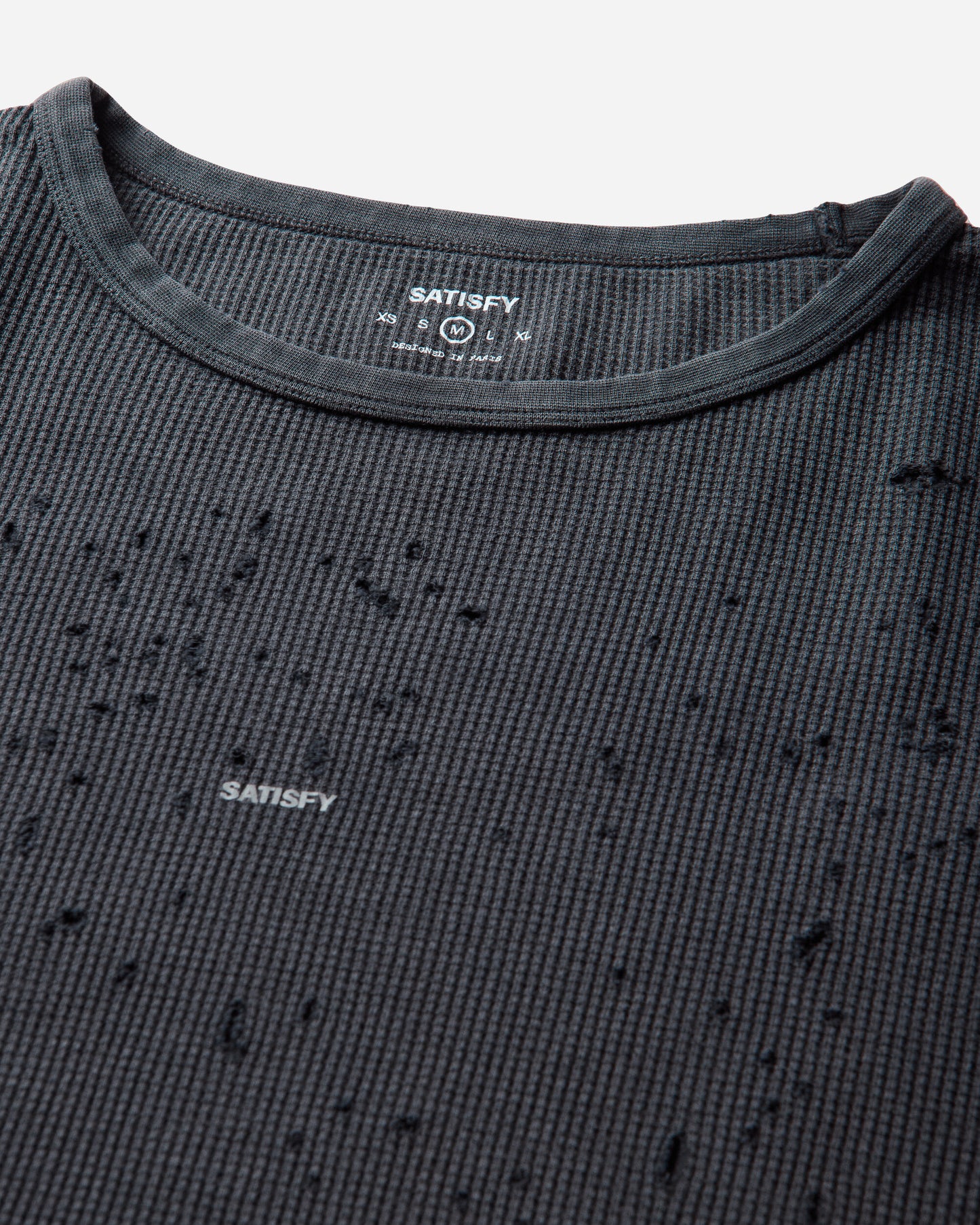 Satisfy Mothtech Waffle Long Tee Aged Black SA T-Shirts Longsleeve 11113-00A01 00A01