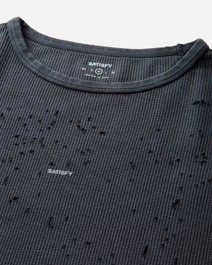 Satisfy Mothtech Waffle Long Tee Aged Black SA T-Shirts Longsleeve 11113-00A01 00A01