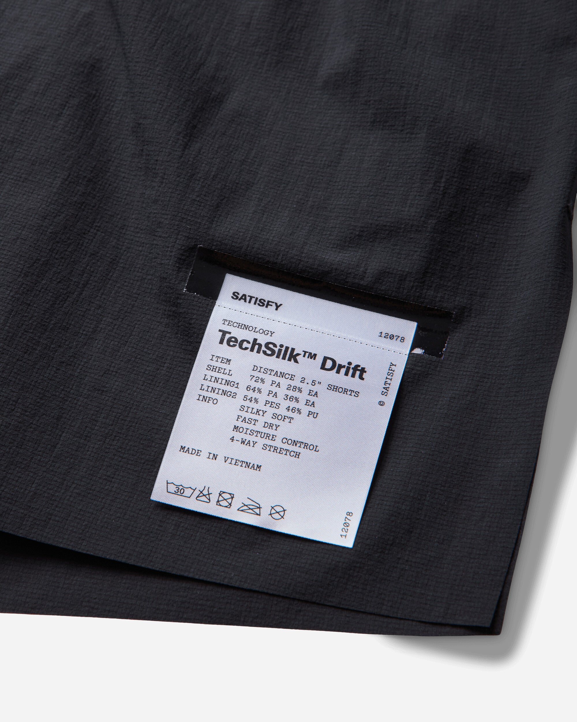 Satisfy TechSilk Drift Distance 2.5 Shorts Black Shorts Short 12078-00000 00000