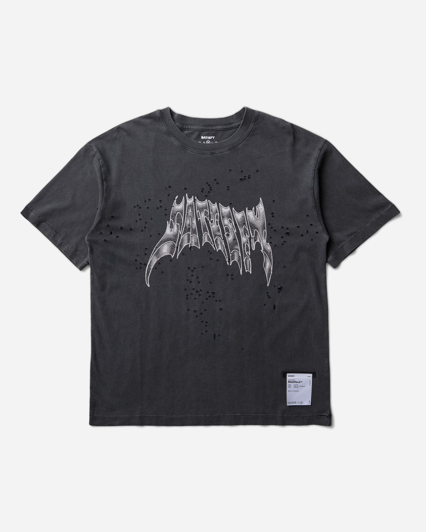 Satisfy Mothtech T Shirt Aged Black AirBrush Glitt T-Shirts Shortsleeve 11006-00A38 00A38