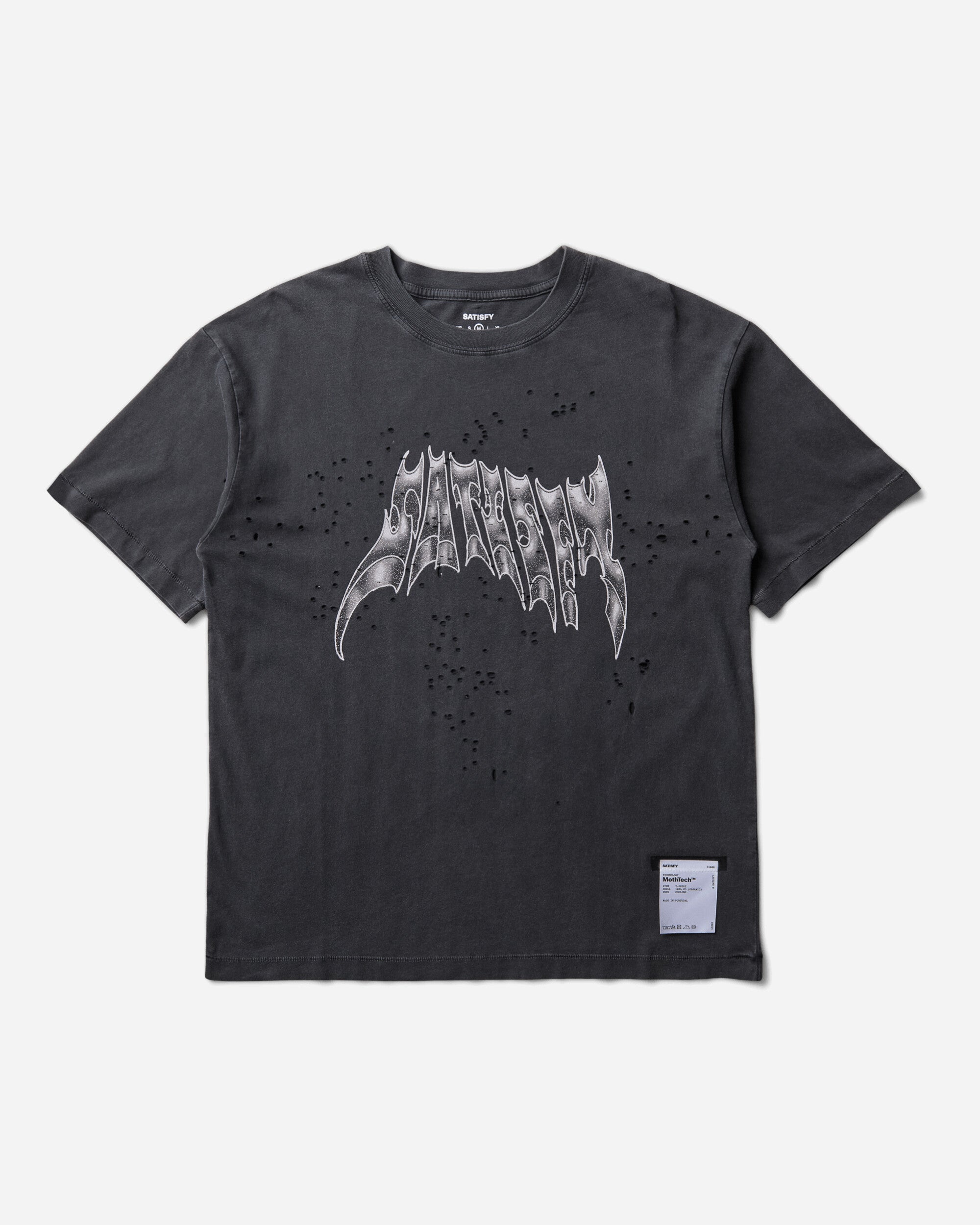 Satisfy Mothtech T Shirt Aged Black AirBrush Glitt T-Shirts Shortsleeve 11006-00A38 00A38