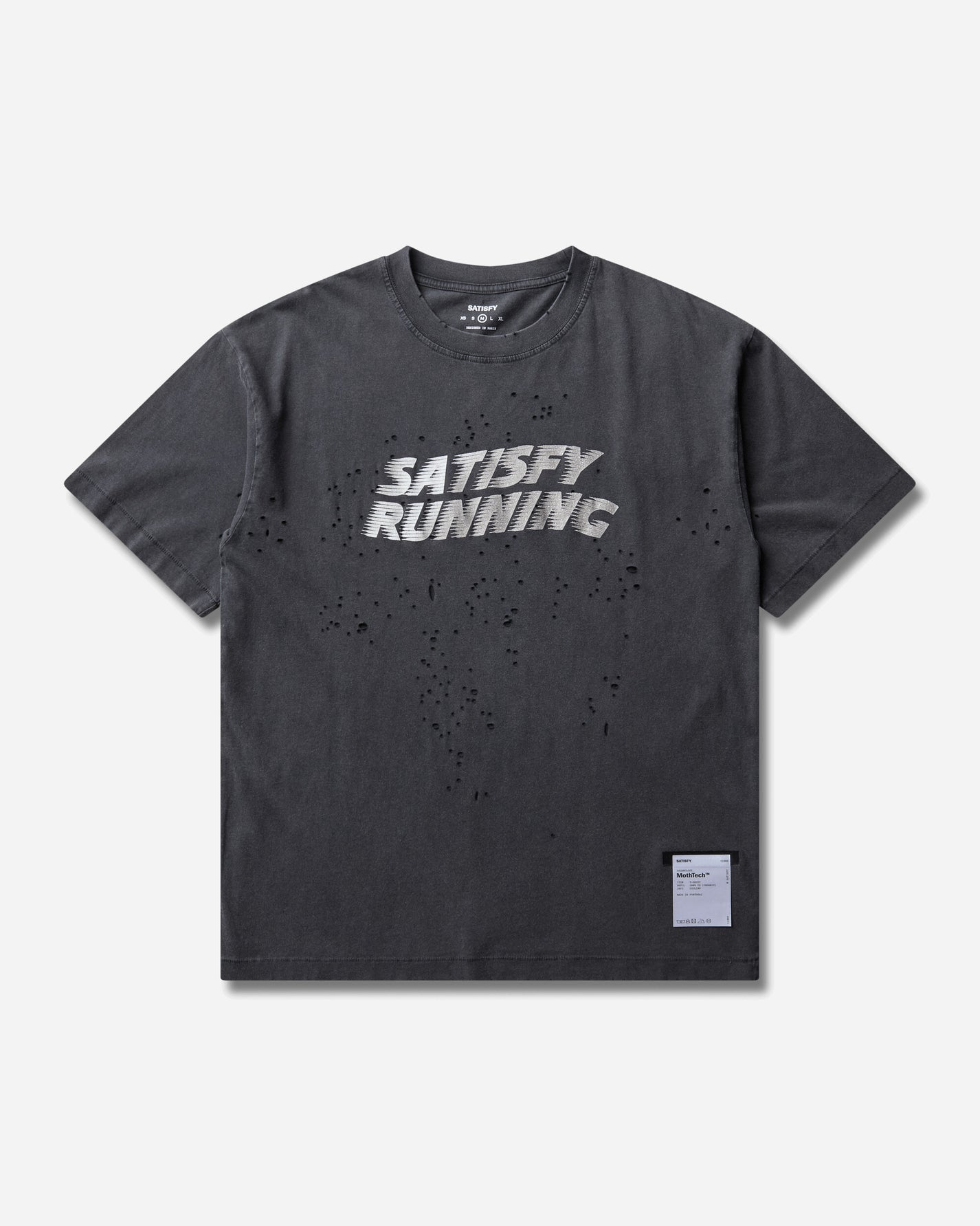 Satisfy Mothtech T Shirt Aged Black Pochoir Satisf T-Shirts Shortsleeve 11006-00A45 00A45