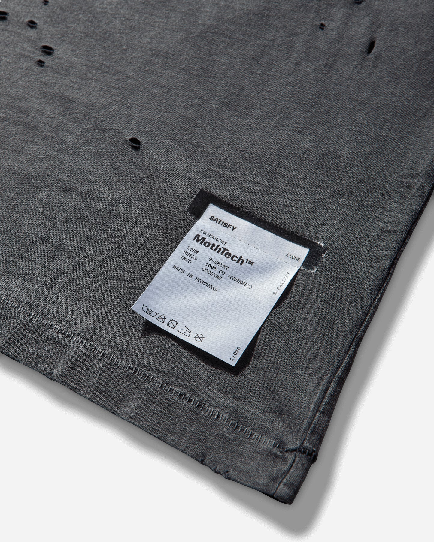 Satisfy Mothtech T Shirt Aged Black SAB T-Shirts Shortsleeve 11006 00A02