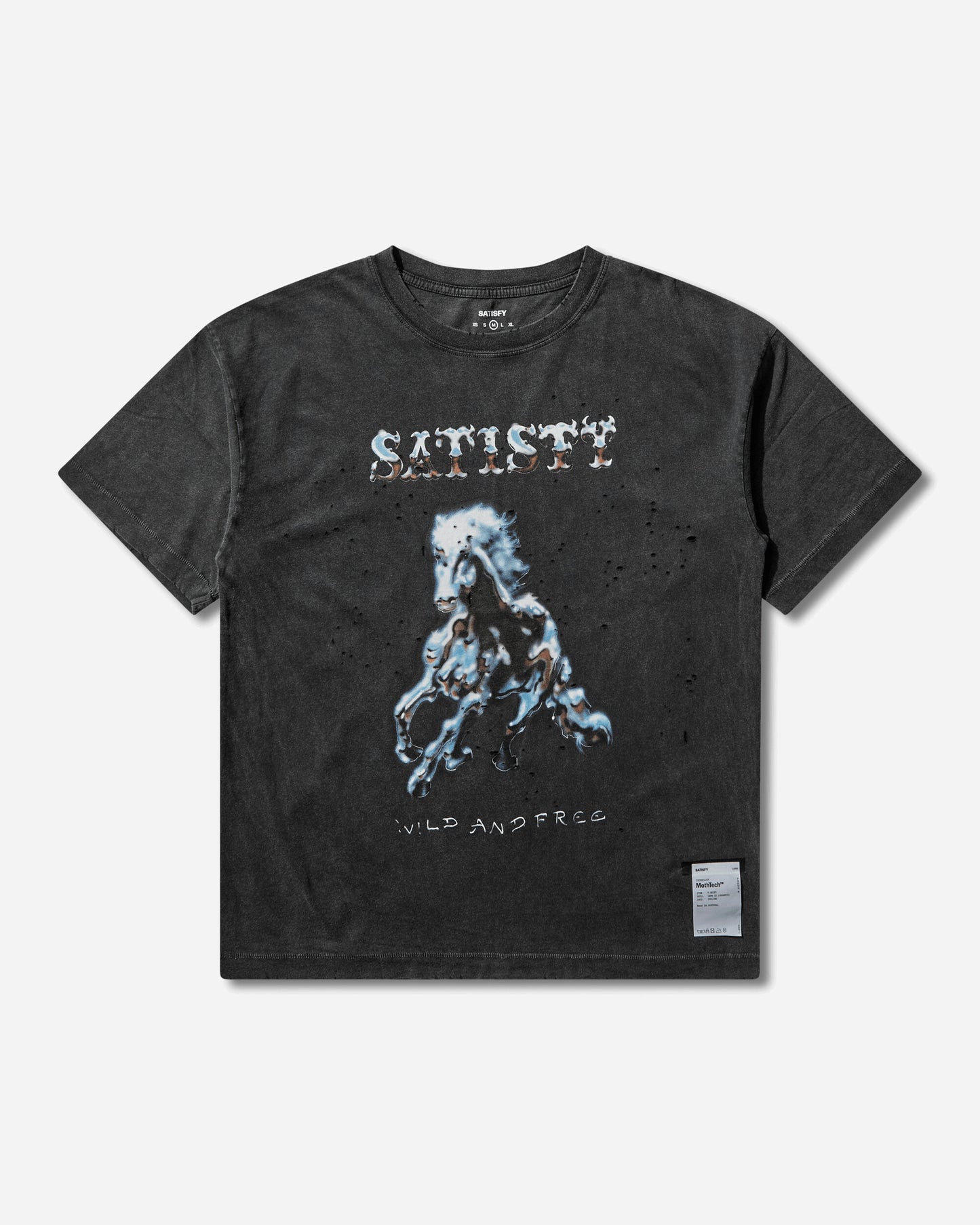 Satisfy Mothtech T Shirt Aged Black T-Shirts Shortsleeve 11006 00A16
