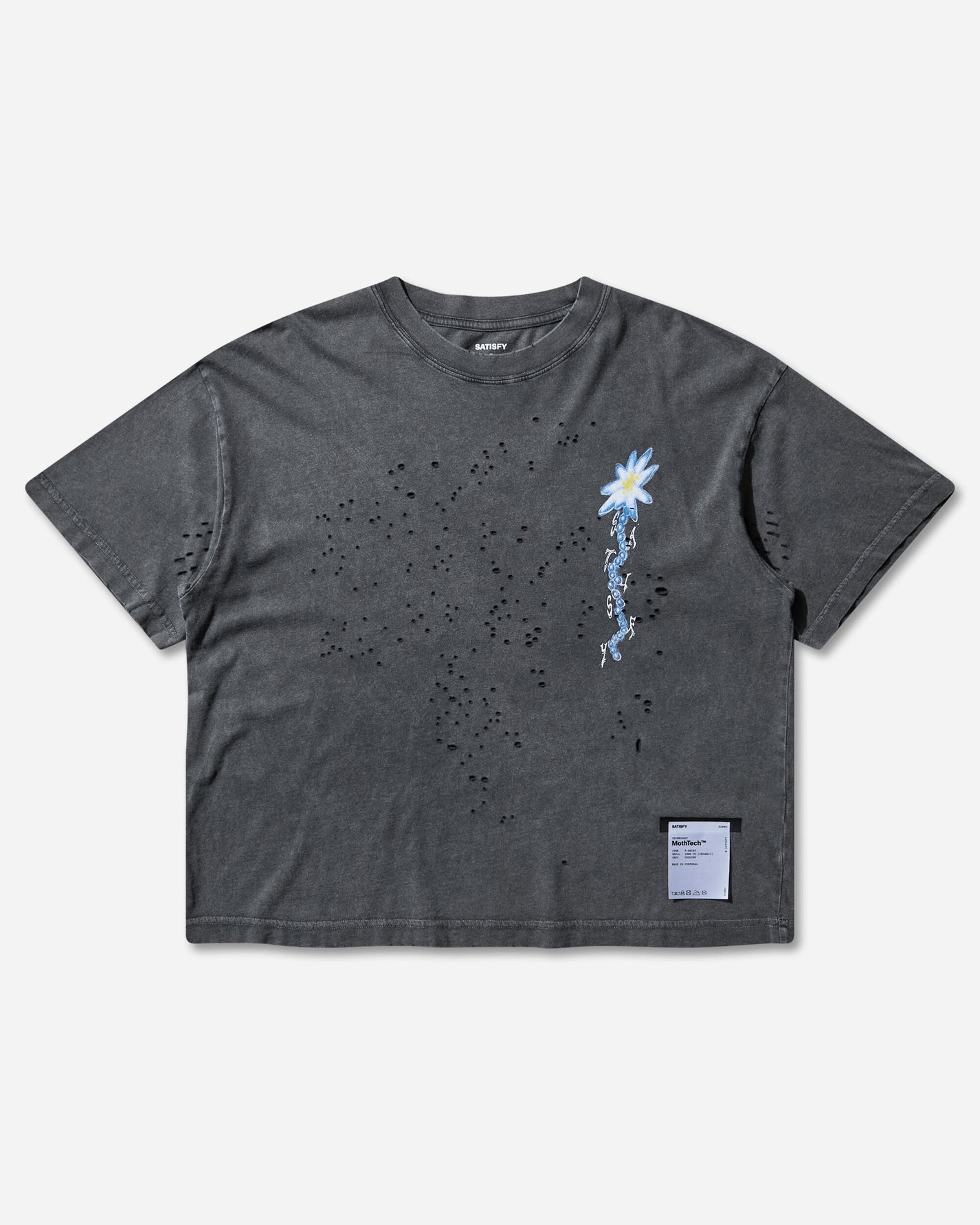 Satisfy Mothtech T Shirt Aged Black T-Shirts Shortsleeve 21002 00A14 