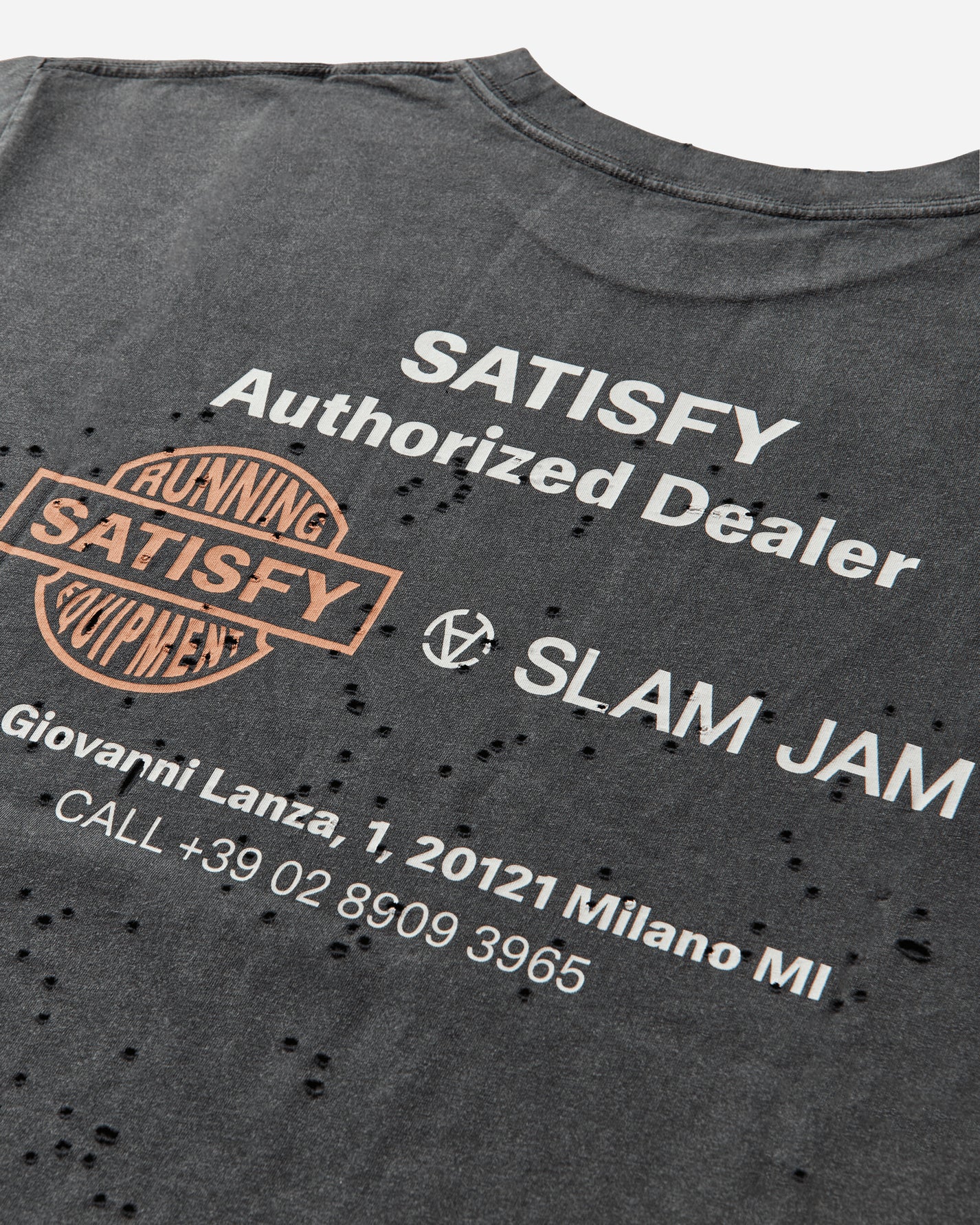 Satisfy Satisfy X Slam Jam Tee Aged Black T-Shirts Shortsleeve 11006 1
