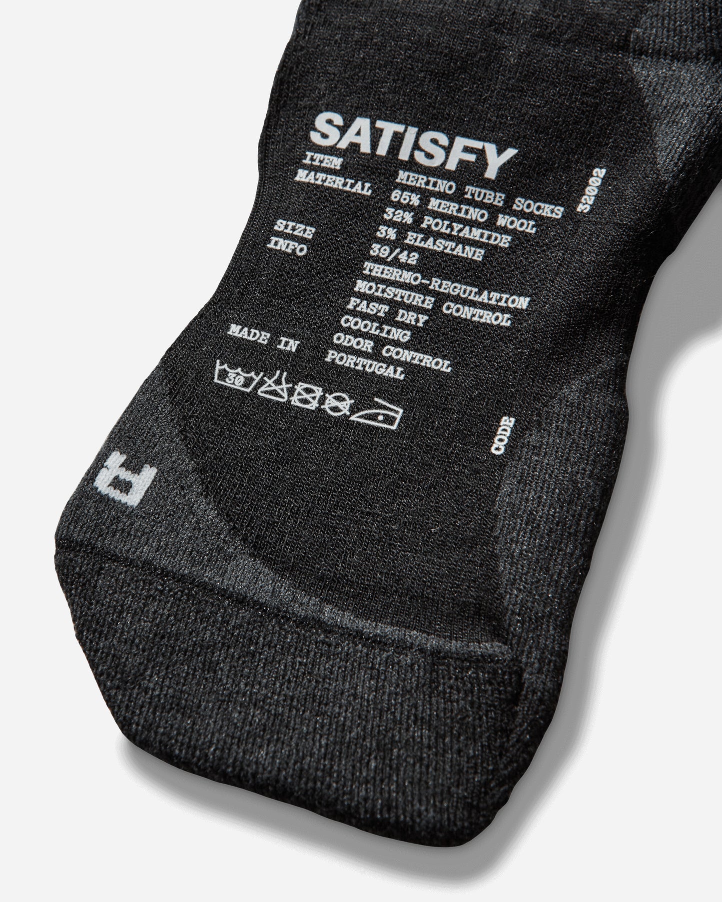 Satisfy Merino Nylon Tube Socks Black Underwear Socks 32002 00000