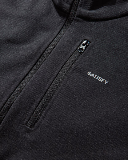 Satisfy Ghostfleece Half Zip Black Sweatshirts Zip-Ups 21005 00001