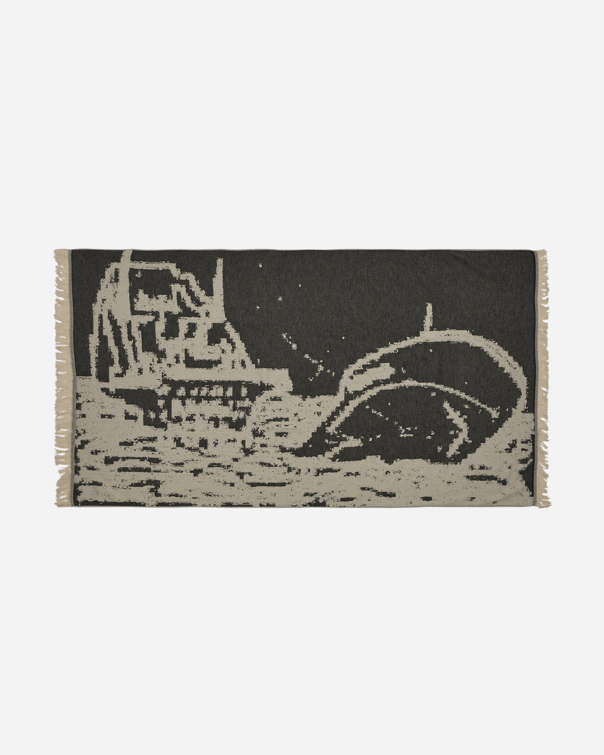 Serapis Hippocampus Pattern Towel Black Textile Bath Towels HW2TO2 001