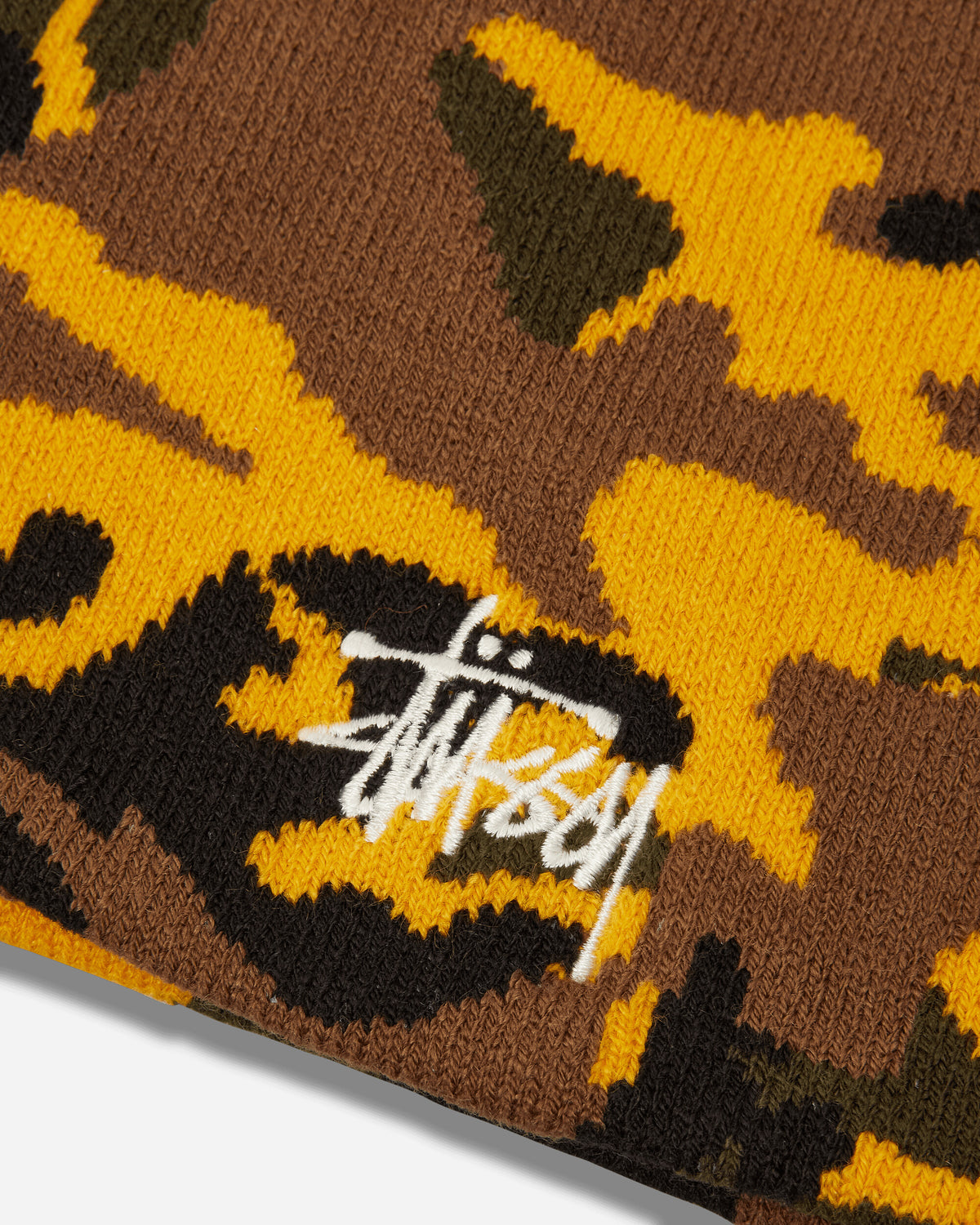 Stüssy Basic Jacquard Skullcap Yellow Camo Hats Caps 1321278SJ 2791