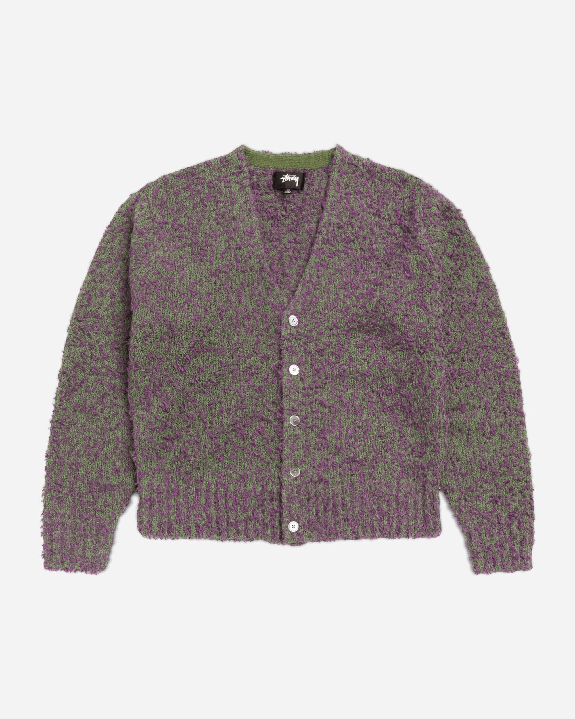 Stüssy Textured Cardigan Purple/Green Knitwears Cardigans 117291SJ 960