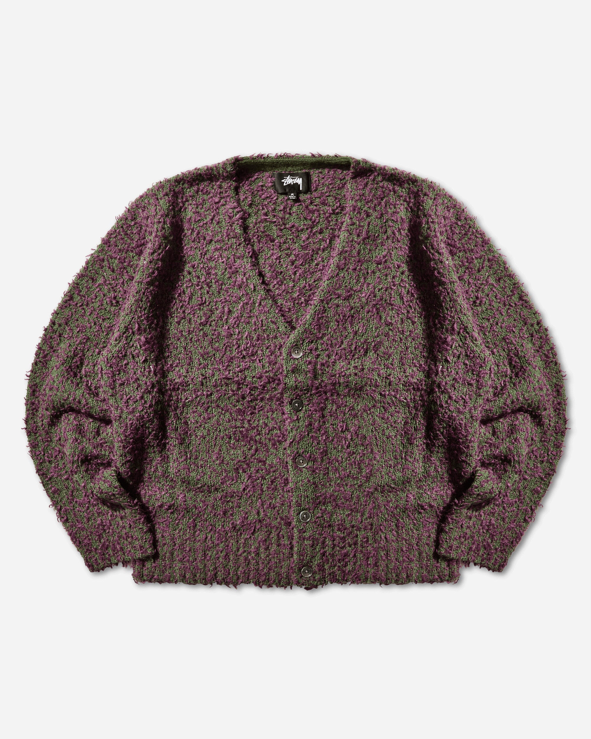 Stüssy Textured Cardigan Purple/Green Knitwears Cardigans 117291SJ 960