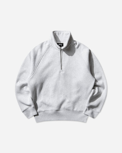 Stüssy Fleece Raglan Zip Mock Ash Heather Sweatshirts Crewneck 118573SJ 0062