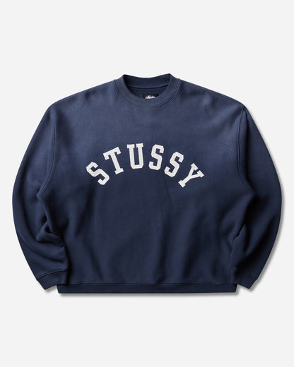 Stüssy Sun Faded Oversized Crew Navy Sweatshirts Crewneck 118525SJ 0806