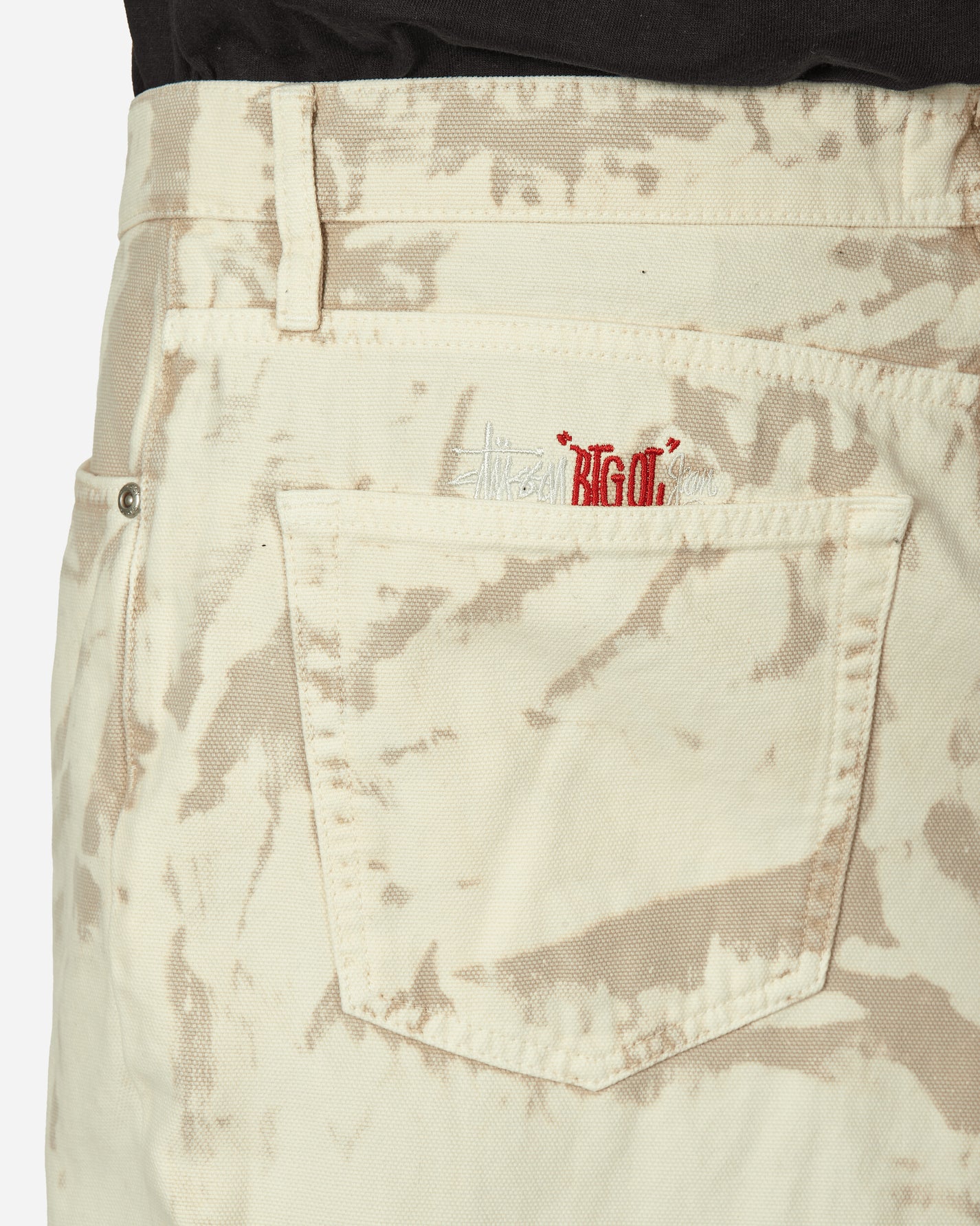 Stüssy Distressed Canvas Big Ol Jean Khaki Pants Denim 116639 KHAK