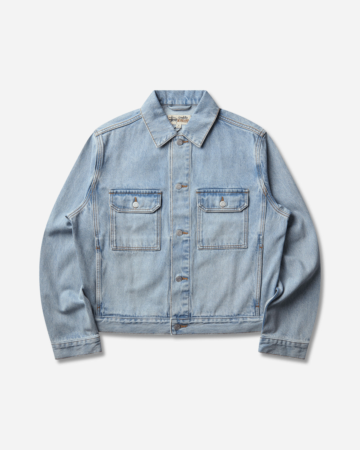 Stüssy Trucker Denim Light Wash Indigo Coats and Jackets Denim Jackets 115981SJ 0570