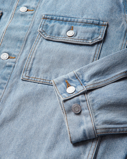 Stüssy Trucker Denim Light Wash Indigo Coats and Jackets Denim Jackets 115981SJ 0570