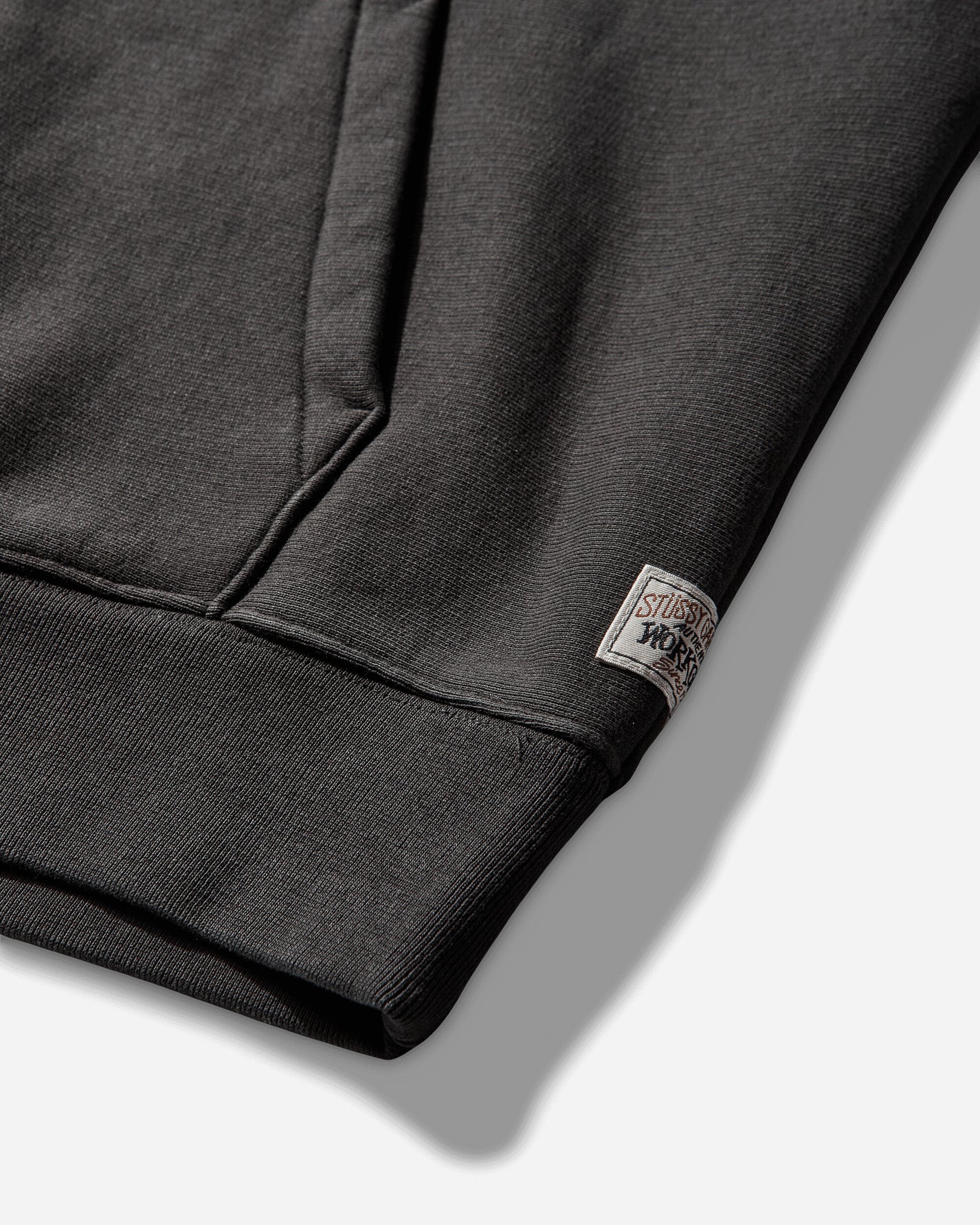 Stüssy Fleece Raglan Hood Washed Black Sweatshirts Hoodies 118572SJ 0034