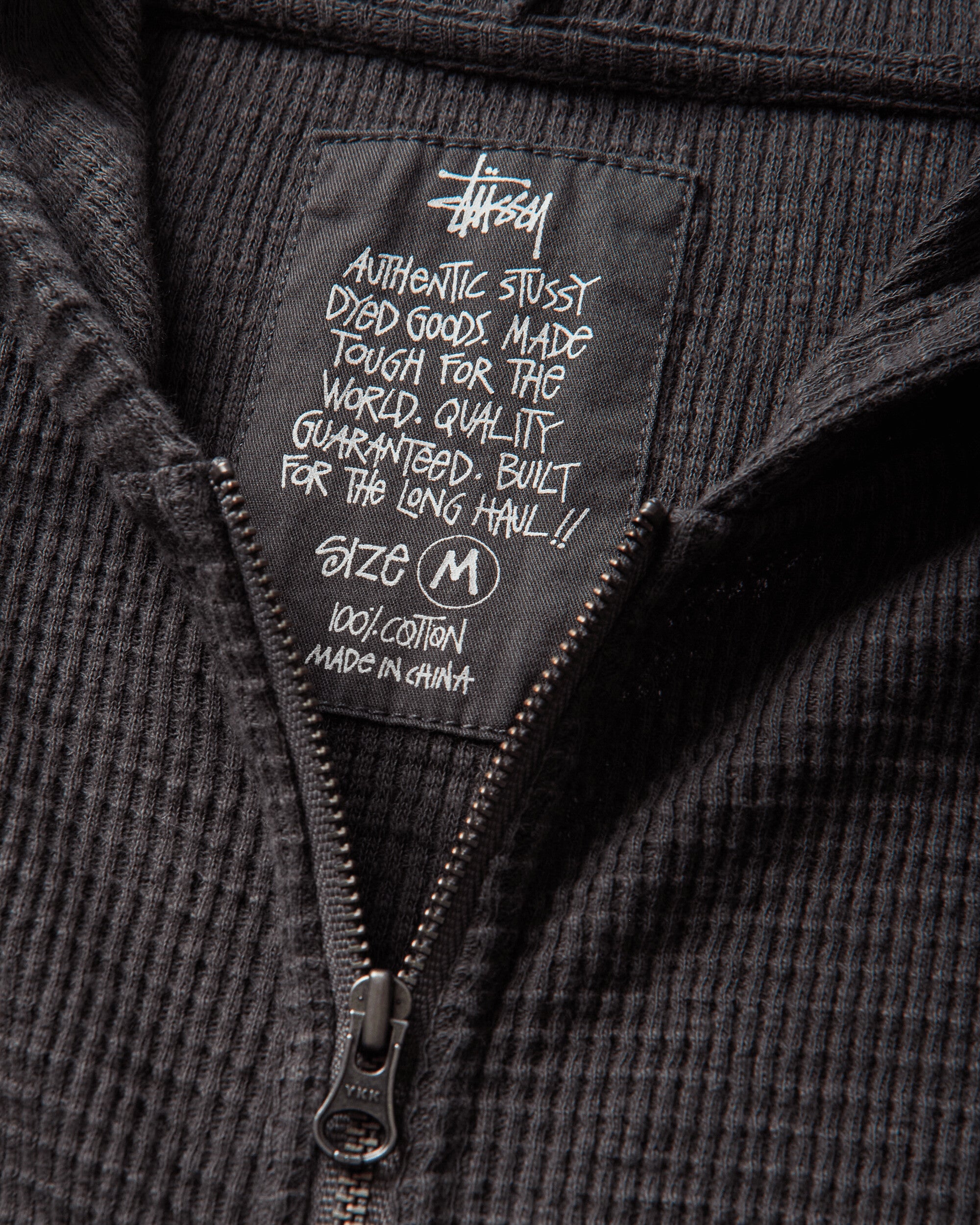 Stüssy Light Weight Thermal Hood Faded Black Sweatshirts Hoodies 1140410SJ 0090