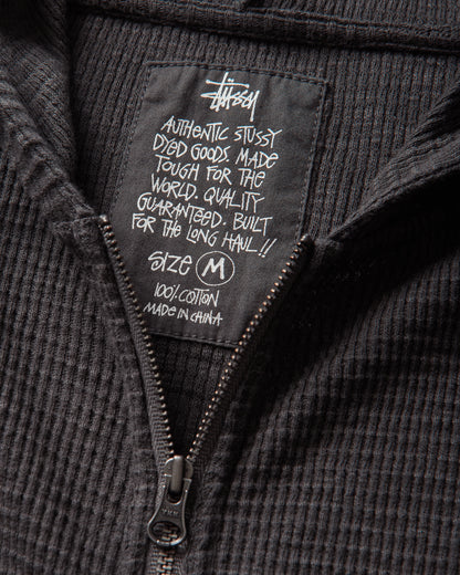Stüssy Light Weight Thermal Hood Faded Black Sweatshirts Hoodies 1140410SJ 0090