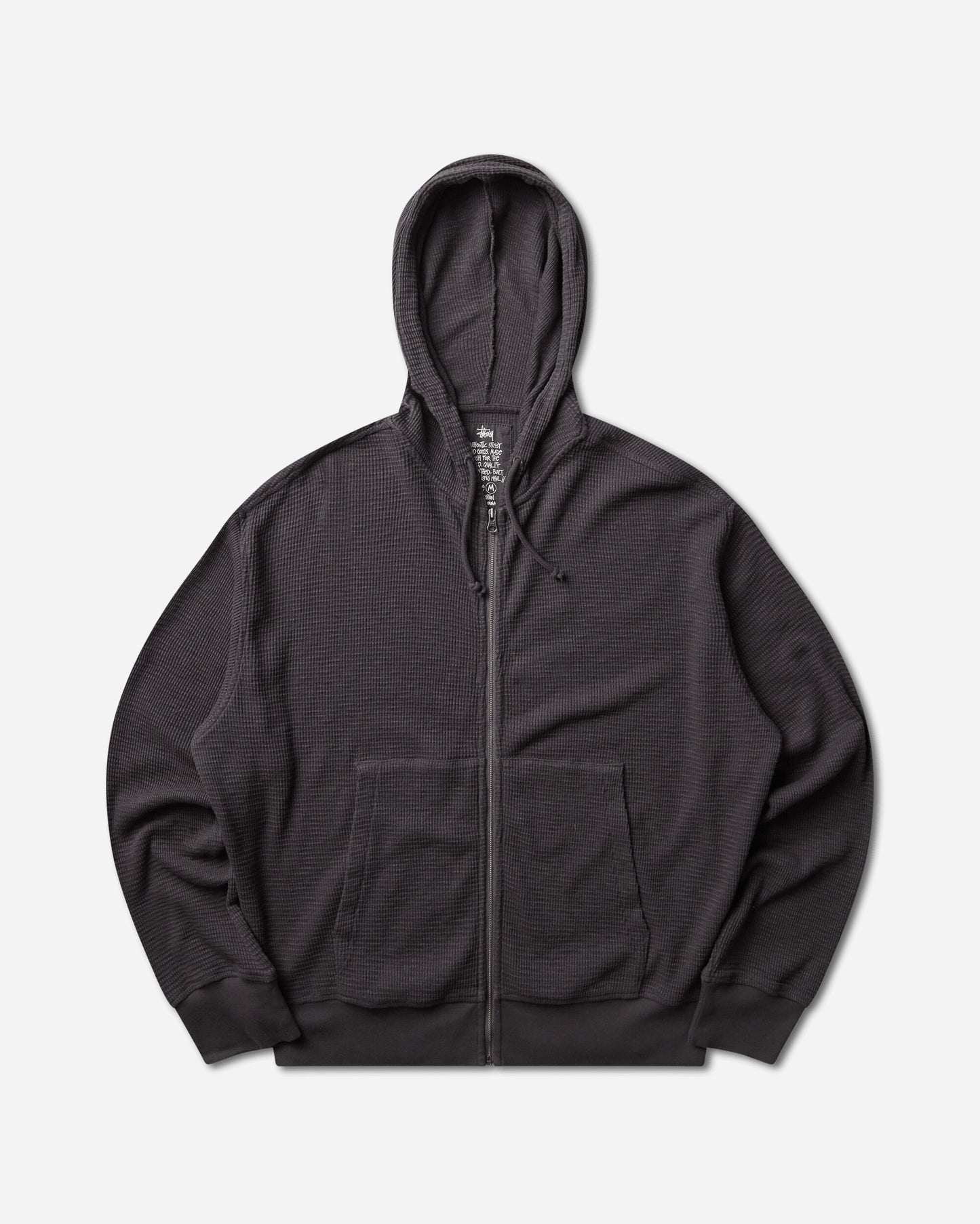 Stüssy Light Weight Thermal Hood Faded Black Sweatshirts Hoodies 1140410SJ 0090