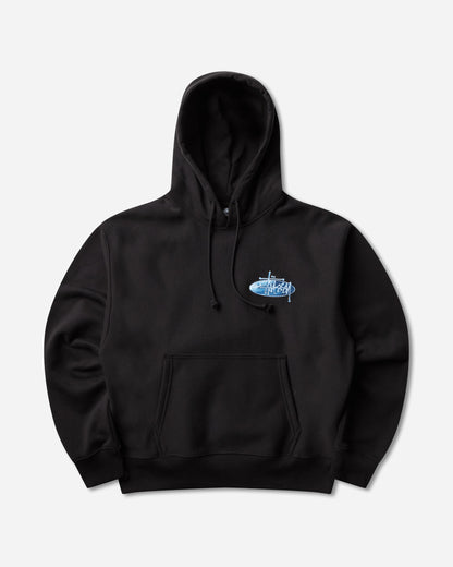 Stüssy Wave Oval Hood Black Sweatshirts Hoodies 1925181SJ 0001