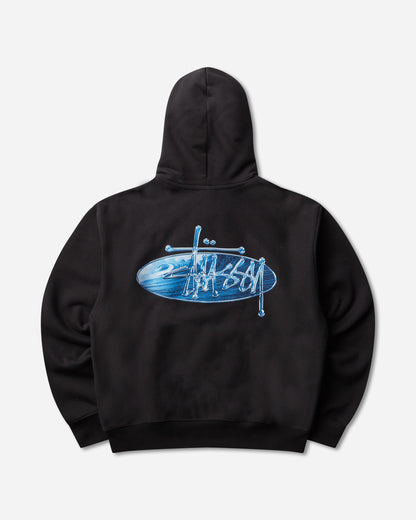 Stüssy Wave Oval Hood Black Sweatshirts Hoodies 1925181SJ 0001