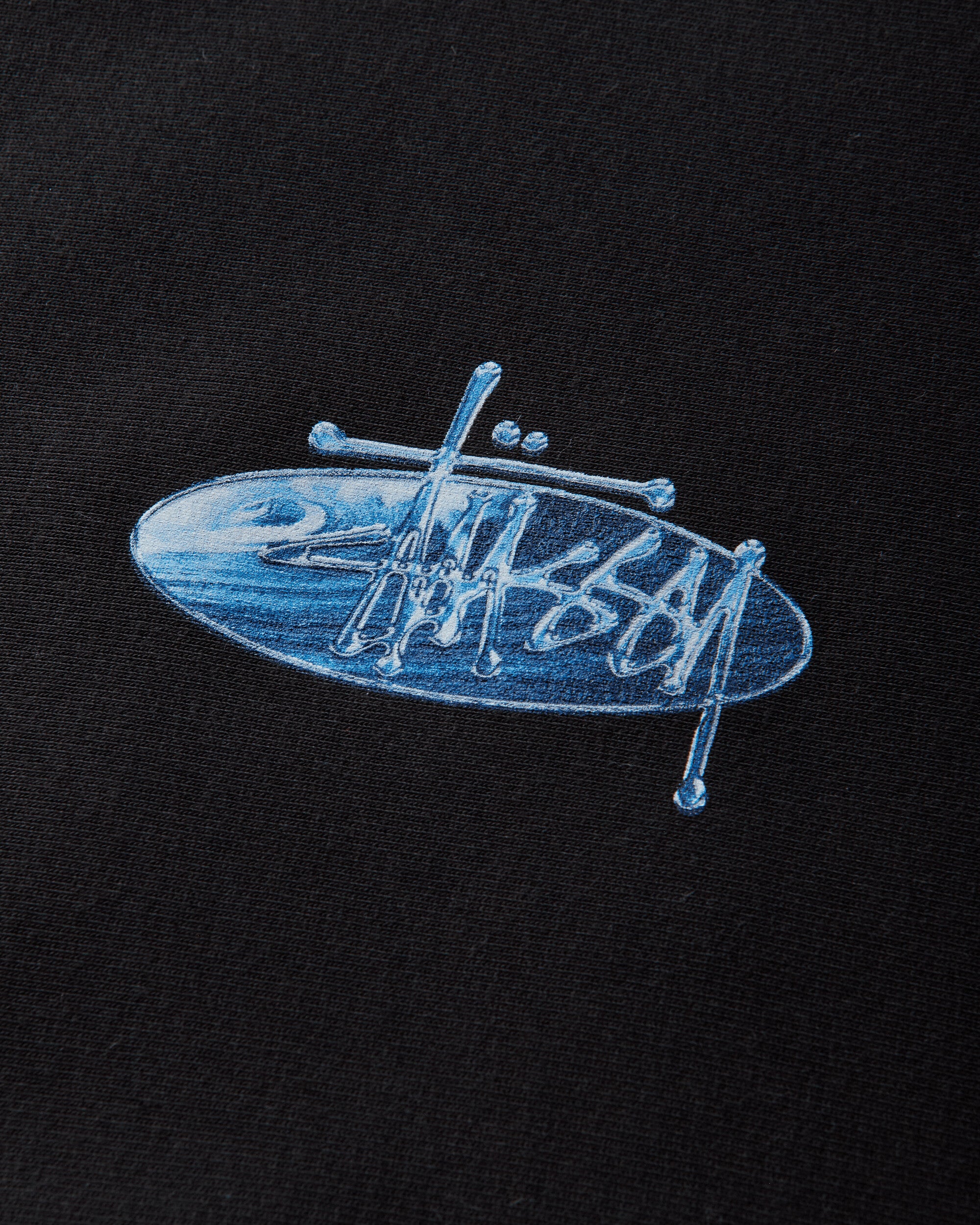 Stüssy Wave Oval Hood Black Sweatshirts Hoodies 1925181SJ 0001