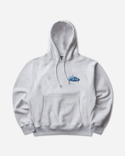 Stüssy Wave Oval Hood Ash Heather Sweatshirts Hoodies 1925181SJ 0062
