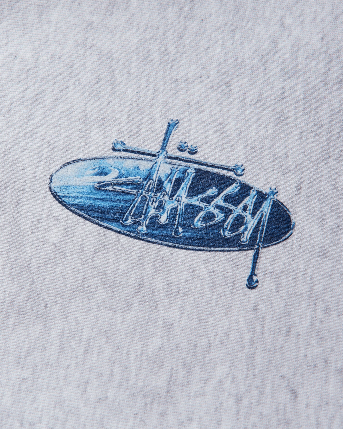 Stüssy Wave Oval Hood Ash Heather Sweatshirts Hoodies 1925181SJ 0062