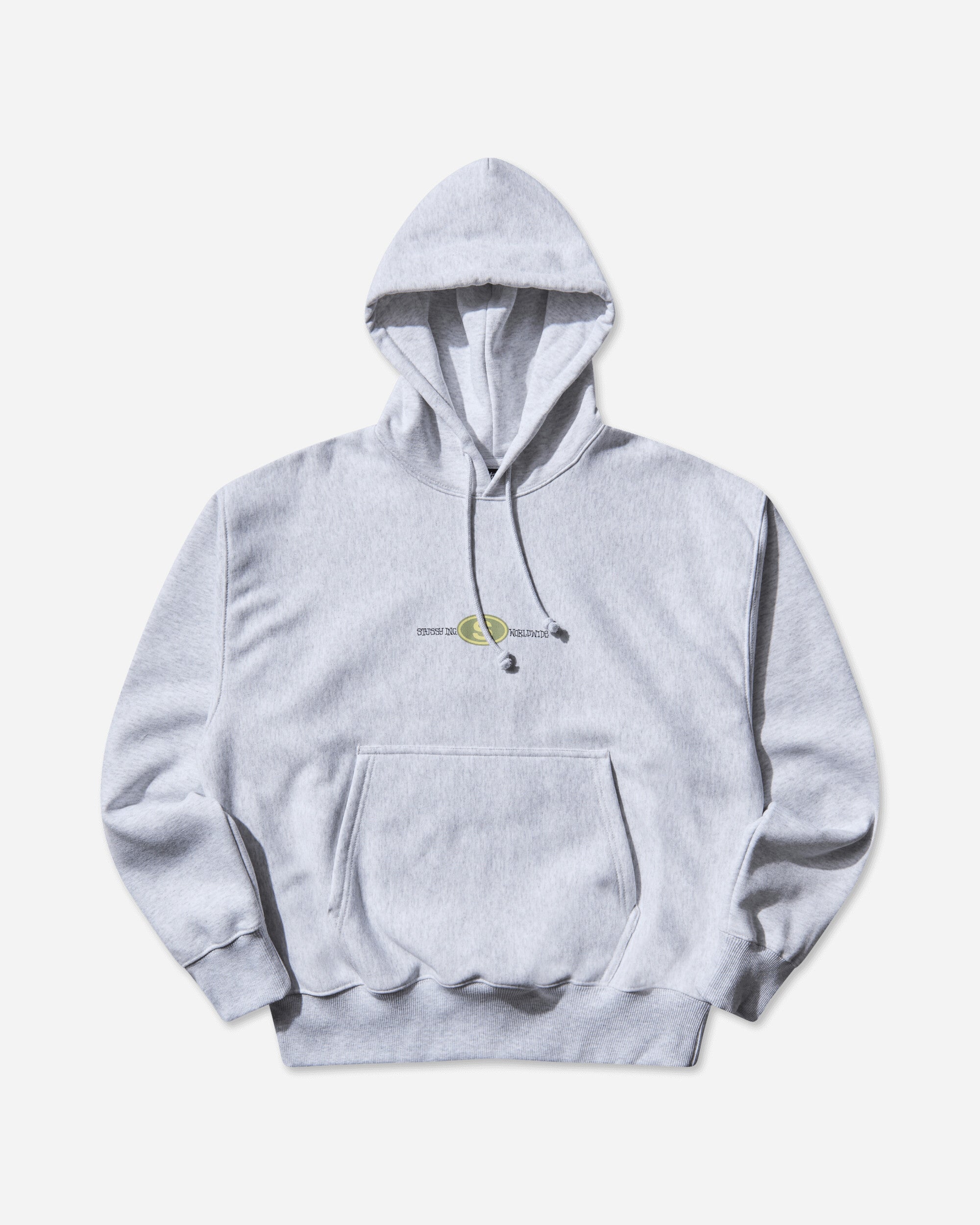 Stüssy Worldwide Dot Hood Ash Heather Sweatshirts Hoodies 1925121 0062