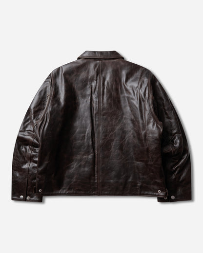 Stüssy Garage Jacket Leather Dark Brown Coats and Jackets Jackets 115911SJ 1027