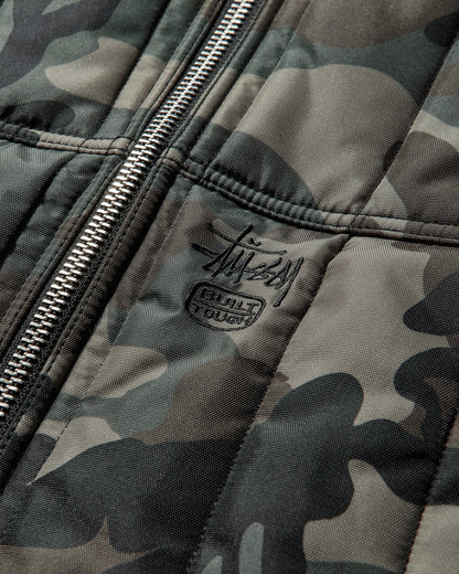 Stüssy Work Jacket Quilted Nylon Woodland Camo Coats and Jackets Jackets 115858SJ 0423