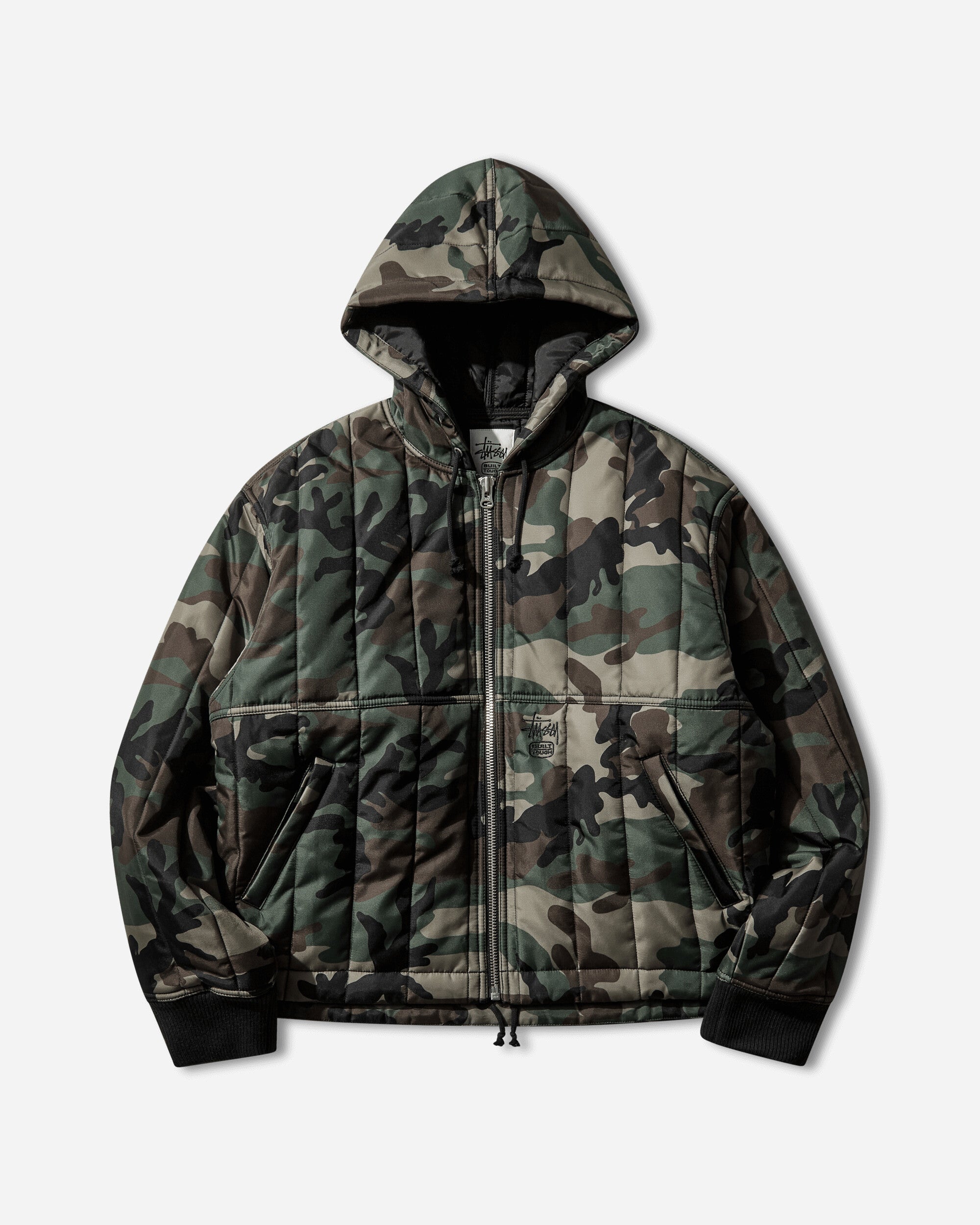 Stüssy Work Jacket Quilted Nylon Woodland Camo Coats and Jackets Jackets 115858SJ 0423