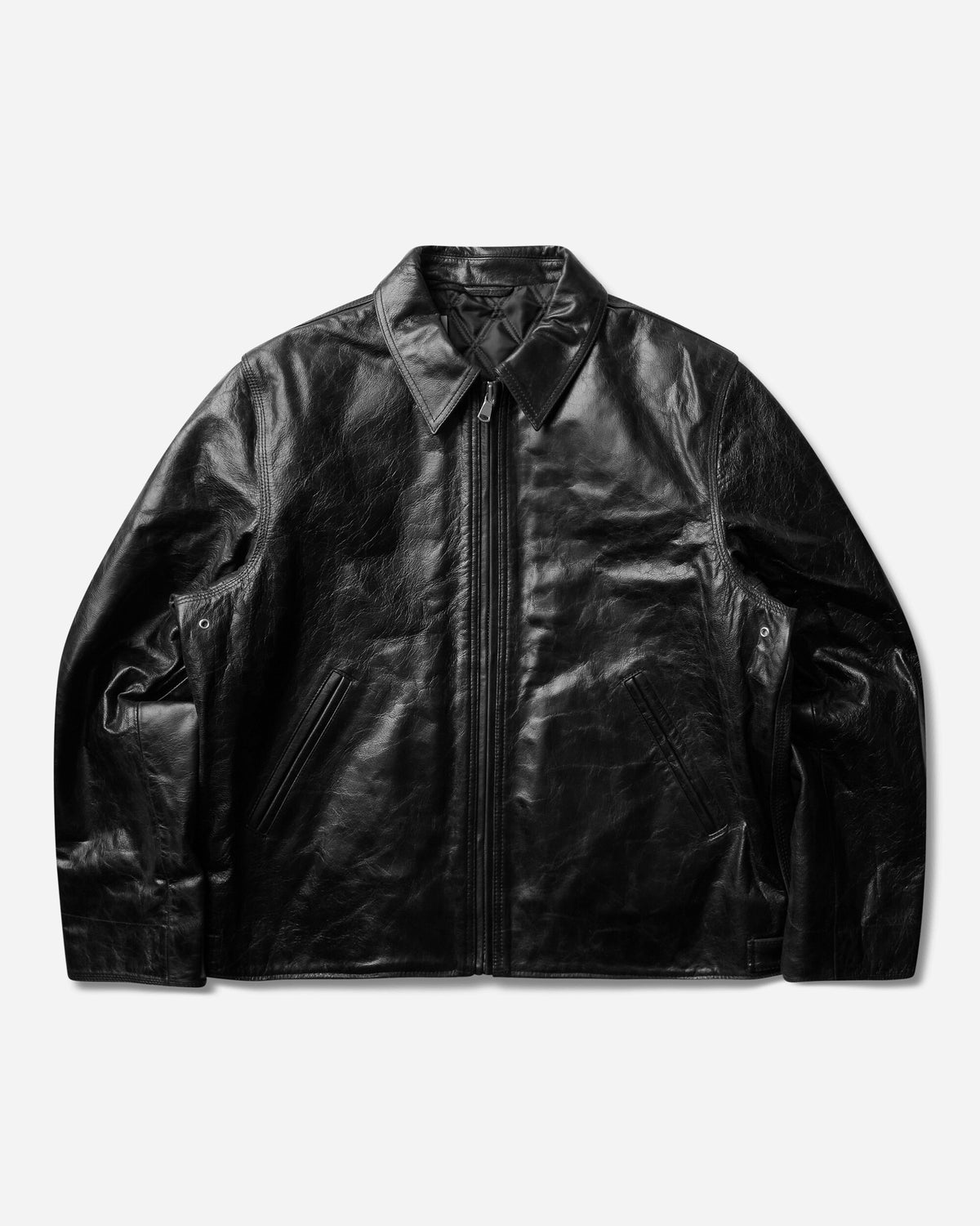 Stüssy Garage Jacket Leather Black Coats and Jackets Leather Jackets 115830SJ 0001