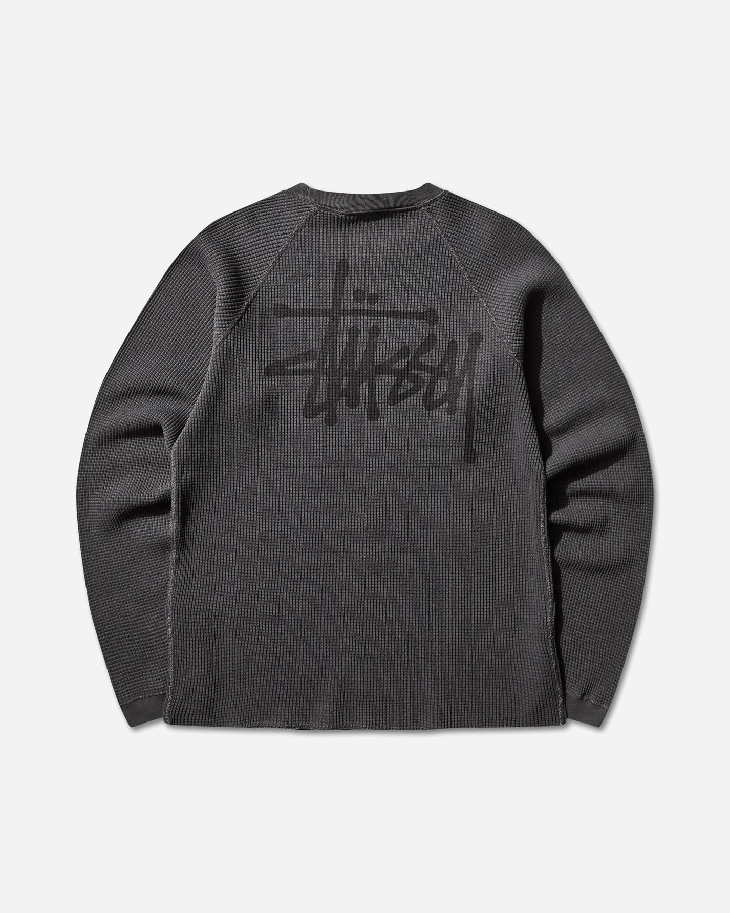 Stüssy Raglan Thermal Basic Stock Washed Black T-Shirts Longsleeve 1140356SJ 0034