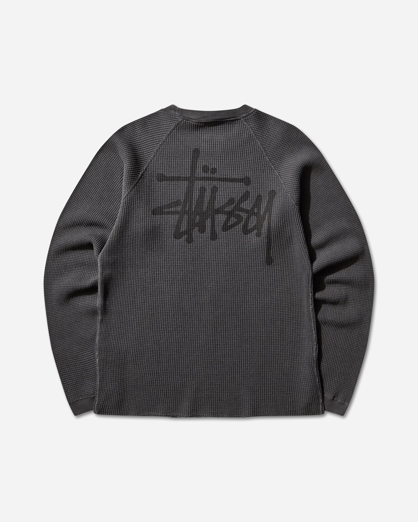 Stüssy Raglan Thermal Basic Stock Washed Black T-Shirts Longsleeve 1140356SJ 0034
