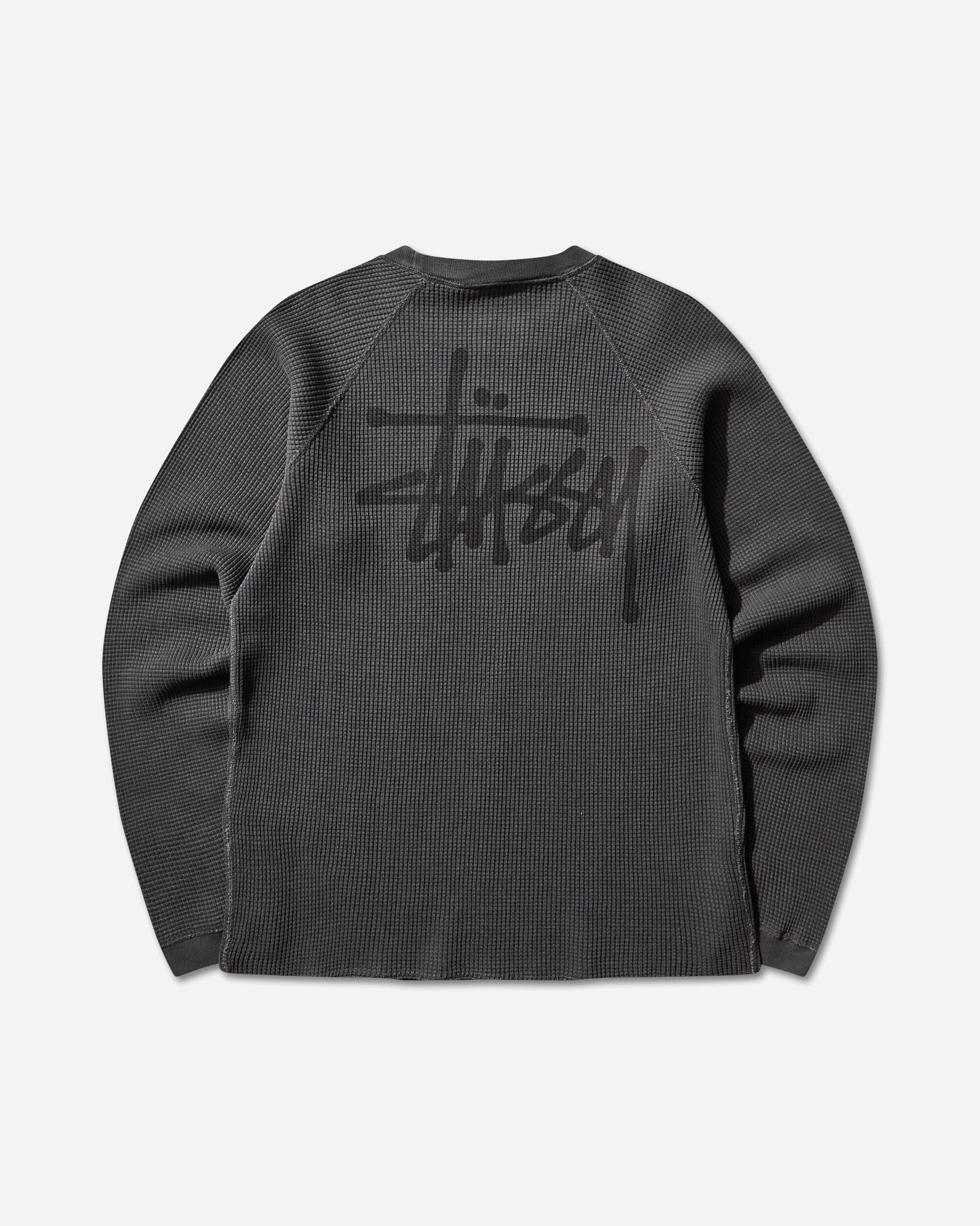 Stüssy Raglan Thermal Basic Stock Washed Black T-Shirts Longsleeve 1140356SJ 0034