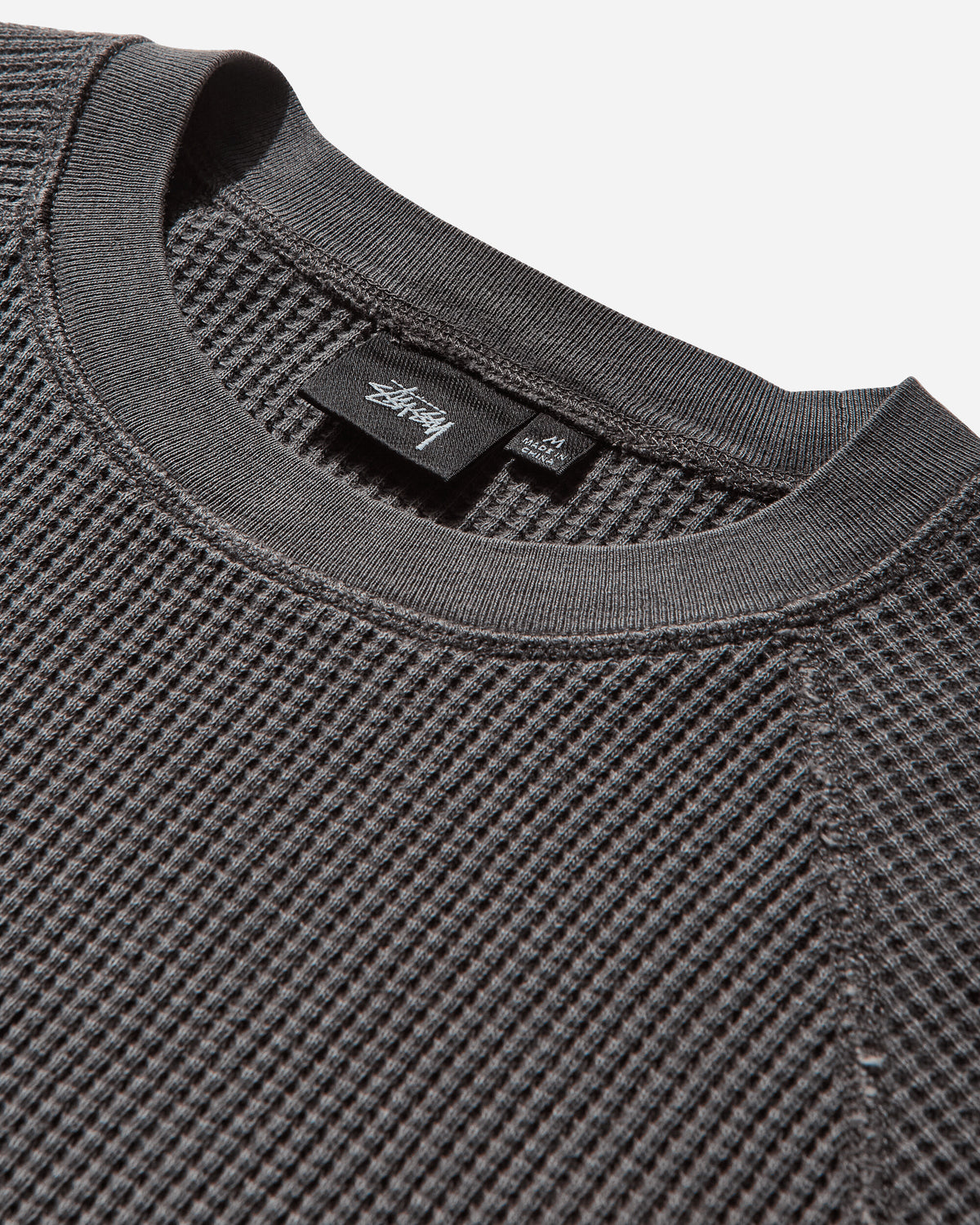 Stüssy Raglan Thermal Basic Stock Washed Black T-Shirts Longsleeve 1140356SJ 0034